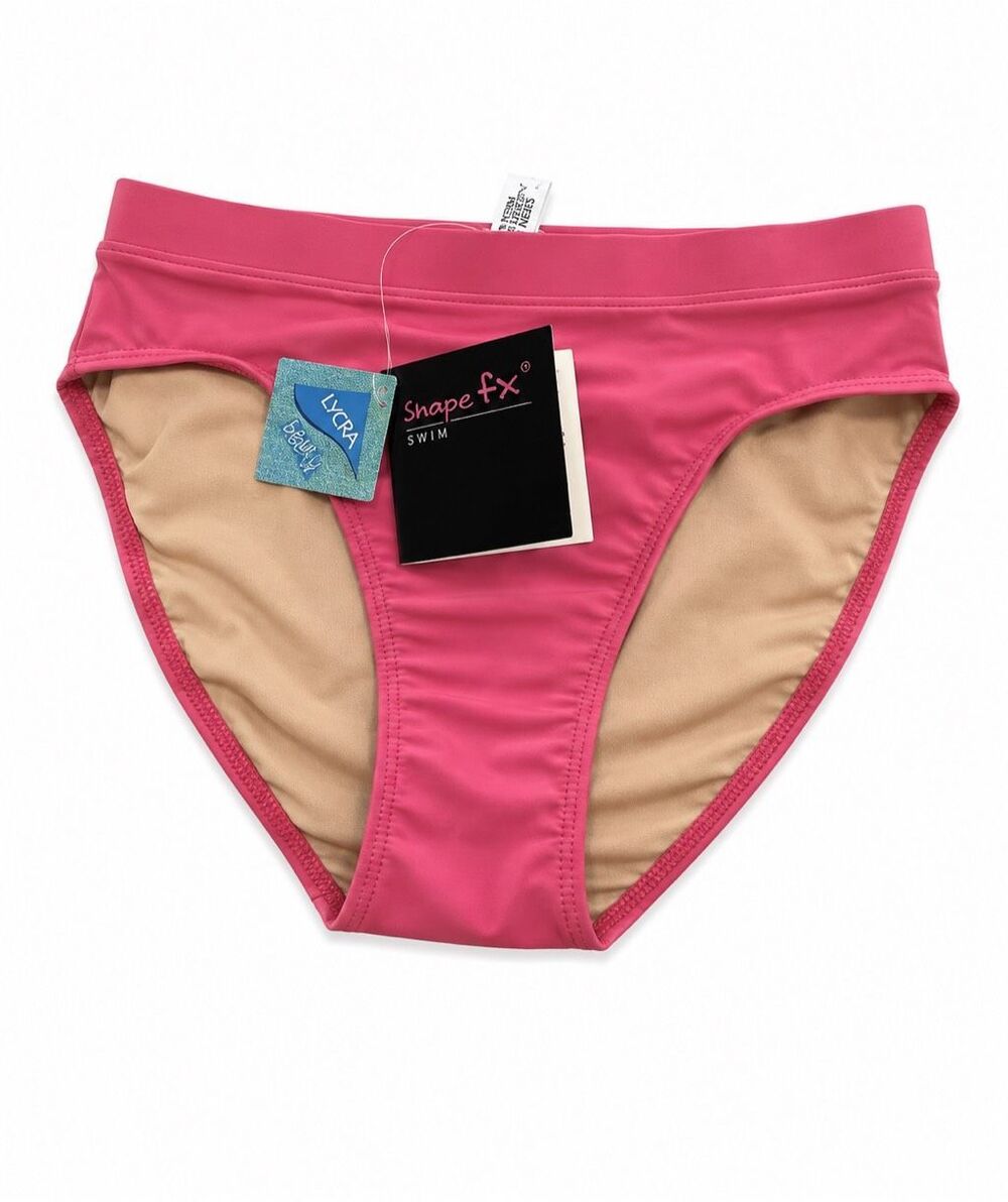 NWT Newport News Shape FX Pink Bathing Suit Bottoms Sz 8 High Cut 90s 2000s Y2K